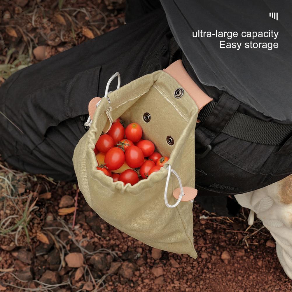 Sac multifonctionnel de cueillette en plein air, kit de taille suspendu, sac à sangle de taille, kit de toile pliable, pochette de récolte de fruits en toile pour la chasse au camping dans la jungle, pliable