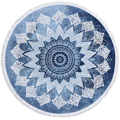 Serviette de bain ronde imprimée Serviette de plage Tapis de yoga