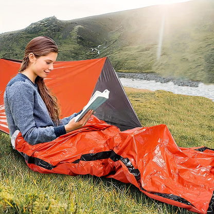 Sac de couchage d'urgence léger et portable, couverture, tente - Sac de bivouac thermique pour le camping, la randonnée et les activités de plein air - Couverture coupe-vent et imperméable pour la survie