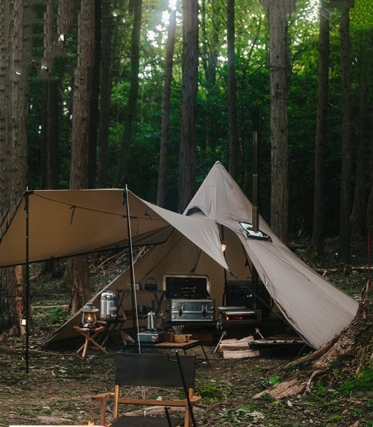 Tente cheminée de camping extérieure imperméable