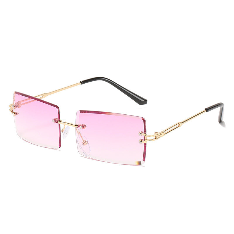 Fashion New Rimless Cut Edge Square Sunglasses