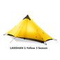 Single tip poleless tent