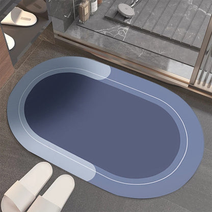 Tapis de sol moderne simple et doux en diatomées absorbant et facile à sécher pour salle de bain, tapis antidérapant résistant aux taches