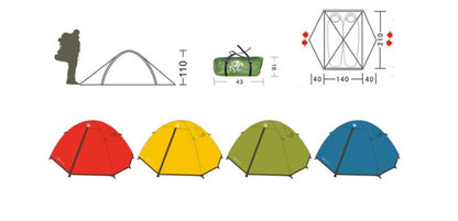 Tente d'escalade de camping à auvent imperméable à double poteau en aluminium