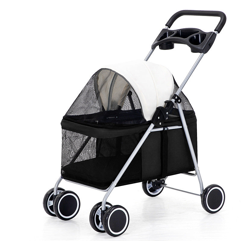 Pet Stroller Lightweight Folding Pet Cat Dog Rabbit Easy Installation Trolley