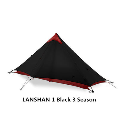 Single tip poleless tent