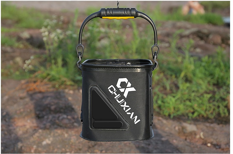 Fishing bucket with rope eva thickened fish bucket folding fish live fish box small fishing barrel fishing gear