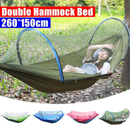 Hamac parachute portable d'extérieur anti-moustiques pour 2 personnes