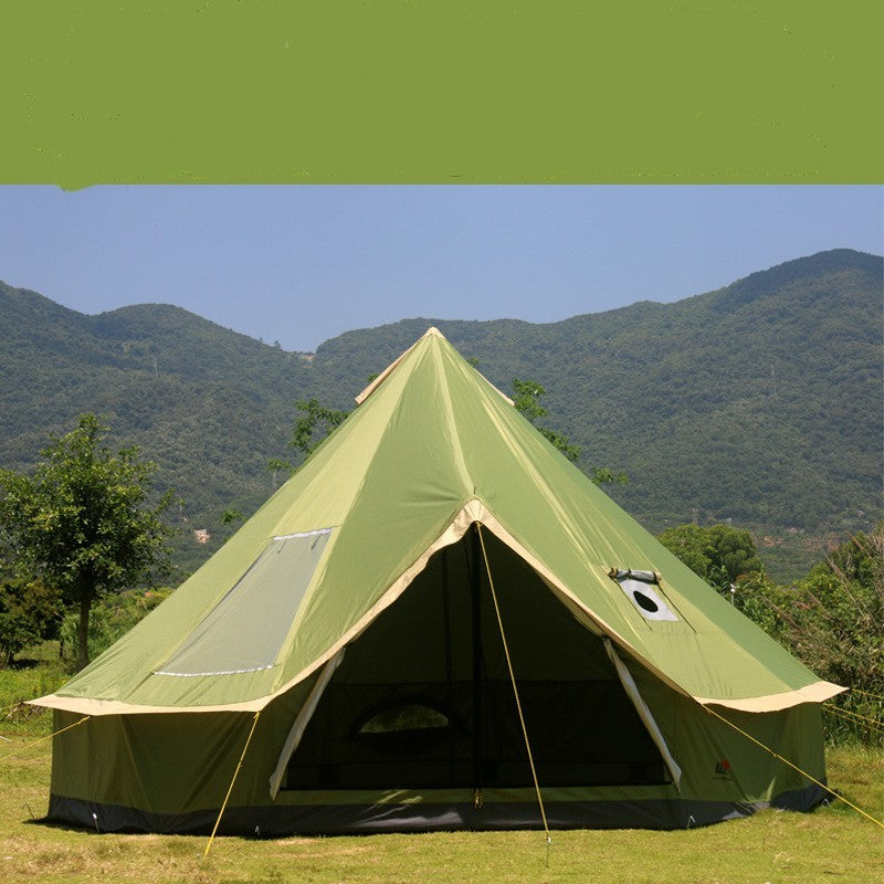 Tente yourte Camping extérieur Pyramide Cheminée Protection solaire