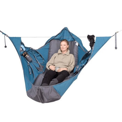 Hamac de couchage plat avec moustiquaire et kit de suspension Hamac portable de camping super long pour camping en plein air