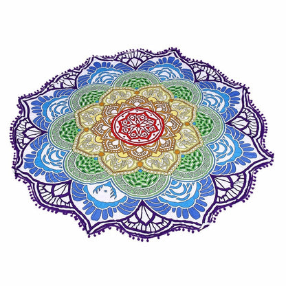 Serviette de bain ronde imprimée Serviette de plage Tapis de yoga