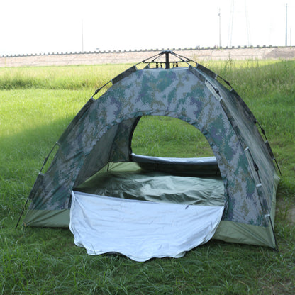 Tente de voyage en plein air 3-4 personnes Tente d'alpinisme camouflage Tente de camping de plage