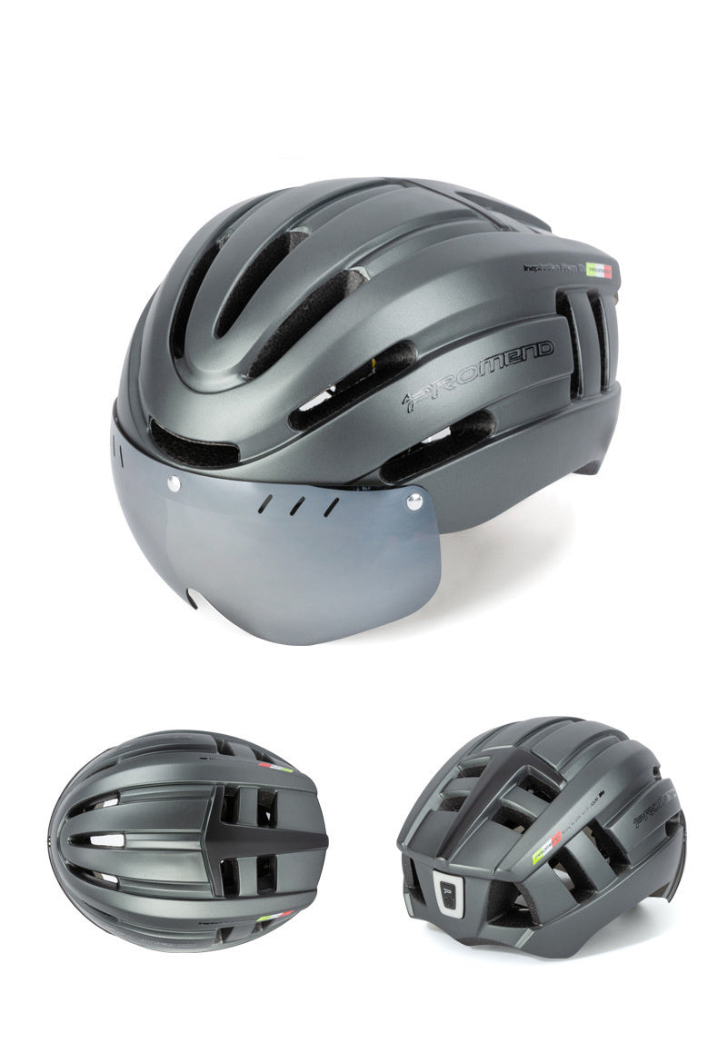 Casque de vélo de montagne et casque moulé intégral avec voyant d'avertissement LED Équipement de conduite en montagne