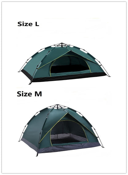 Tente de camping à ressort automatique à ouverture rapide et protection solaire contre la pluie