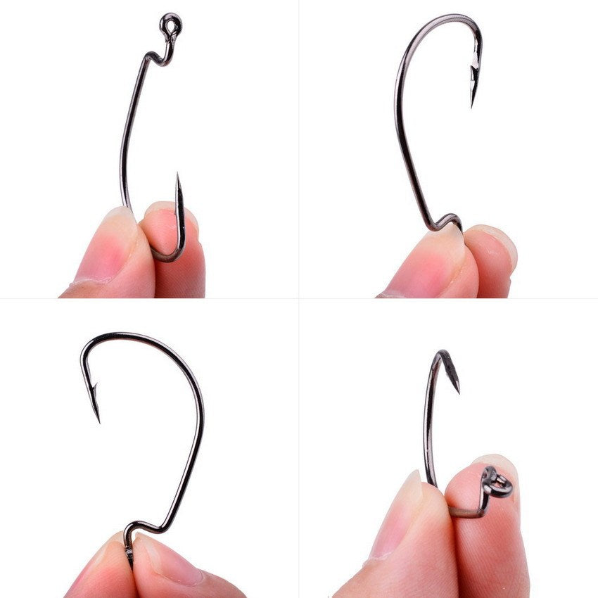 High Carbon Steel Soft Insect Lure Bait Sea Fishing Grouper Narrow Wide Belly Crank Hook Fish Hook