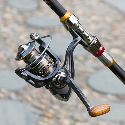 Roue de pêche à filer, tête entièrement en métal, roue de canne à pêche, canne à pêche, longue portée, roue Luya, roue de pêche