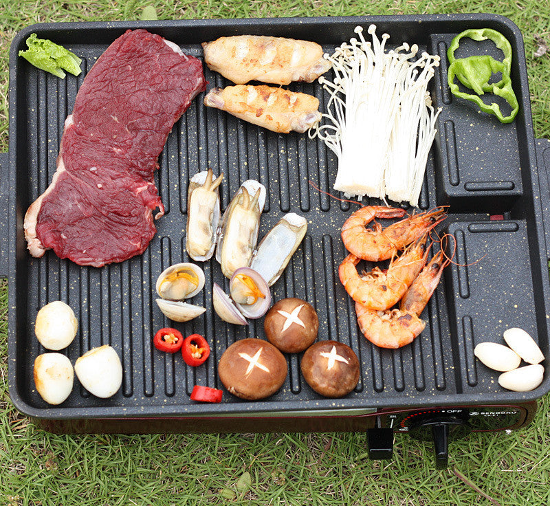 Plaque de barbecue longue portable pour l'extérieur