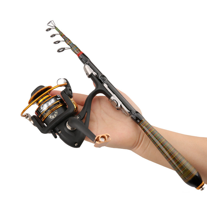 Telescopic Rock Fishing Rod Spinning Fly Carp Feeder Carbon Fiber Pesca Mini Travel Rod Reel Seat