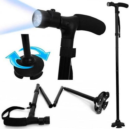 LED folding cane