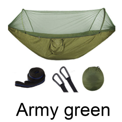 Hamac parachute portable d'extérieur anti-moustiques pour 2 personnes