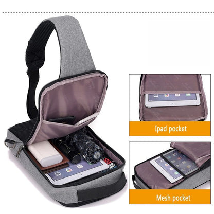 Sac de poitrine antivol avec chargeur USB