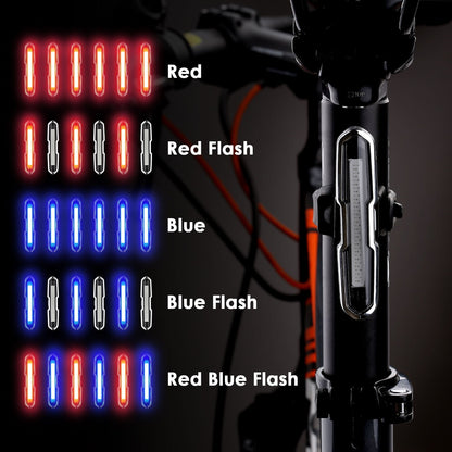 Feux arrière USB rouges et bleus pour VTT