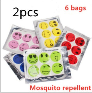 Summer Smile Mosquito Sticker Cartoon Mosquito Repellent Mosquito Repellent Mosquito Sticker 6 Pieces Of Random Color