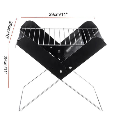 BBQ Grill Folding Stainless Steel Portable Small Barbecue Grill Tool BBQ Outdoor Camping Charcoal Furnace BBQ Grills Accessories