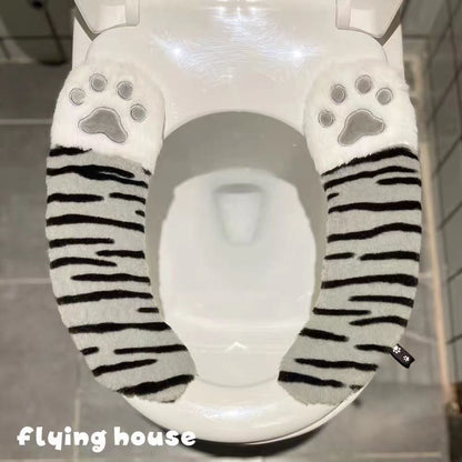 Cute Cartoon Toilet Seat Cushion Household High-end Waterproof Adhesive Toilet Trap Winter Ins Style Thickened