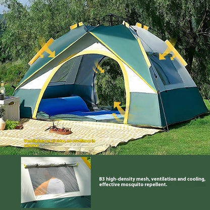 Tente de camping en plein air 3-4 personnes Ouverture automatique rapide