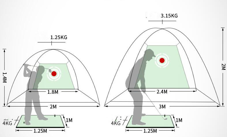 Réseau de pratique de golf en intérieur et en extérieur