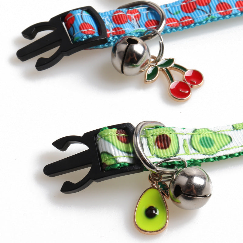 Ceinture en tissu PET Fruit Collier pour chat Accessoires Cloche