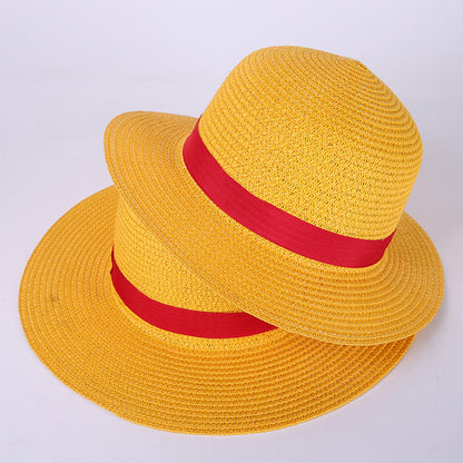 Chapeau de plage en paille pour cosplay Anime Luffy C Ap Halloween