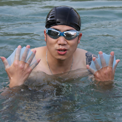 1 paire de ceintures de natation unisexes de type grenouille, palmes à main, gants palmés à la paume, pagaie