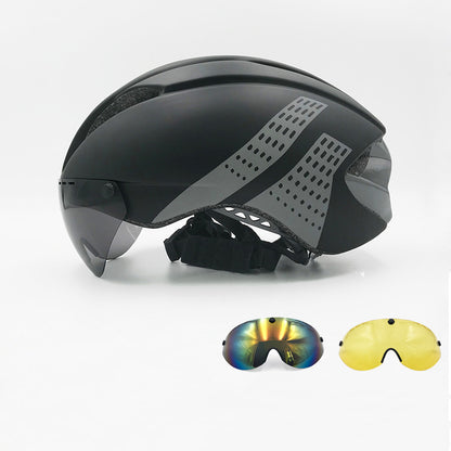 Casque de vélo de route et de montagne avec lunettes magnétiques