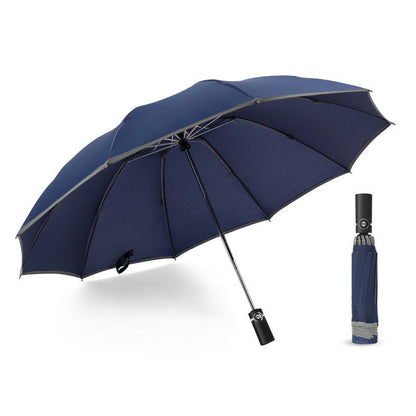 Inverted Umbrella Travel Portable Windproof Folding Umbrella,10Ribs Auto  Close Umbrella,Reflective Stripes For Night Safety