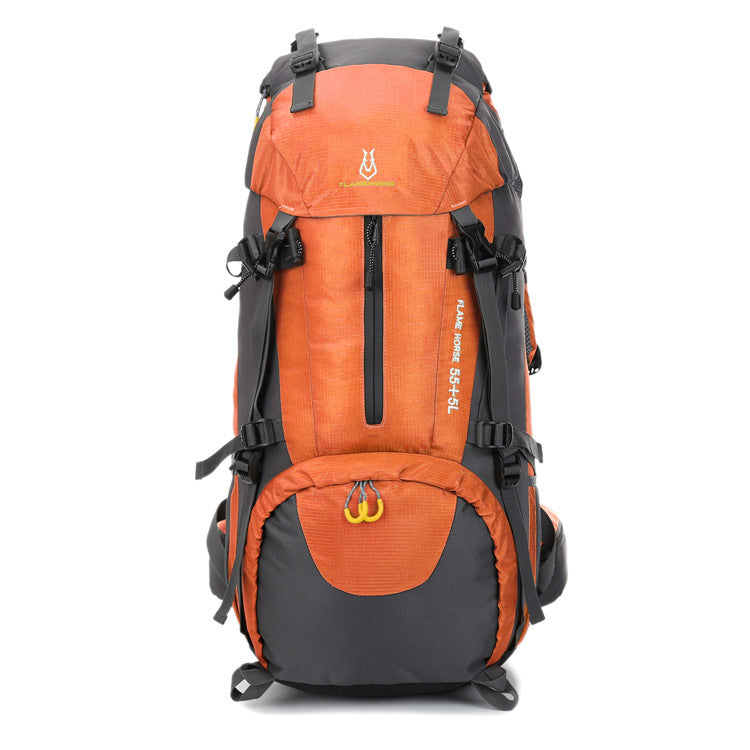 Sac à dos de camping sauvage en nylon imperméable pour sports de plein air, sac d'alpinisme 60L imperméable en gros