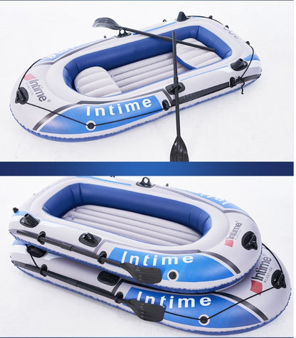 Sports nautiques en plein air deux kayaks gonflables, bateau radeau