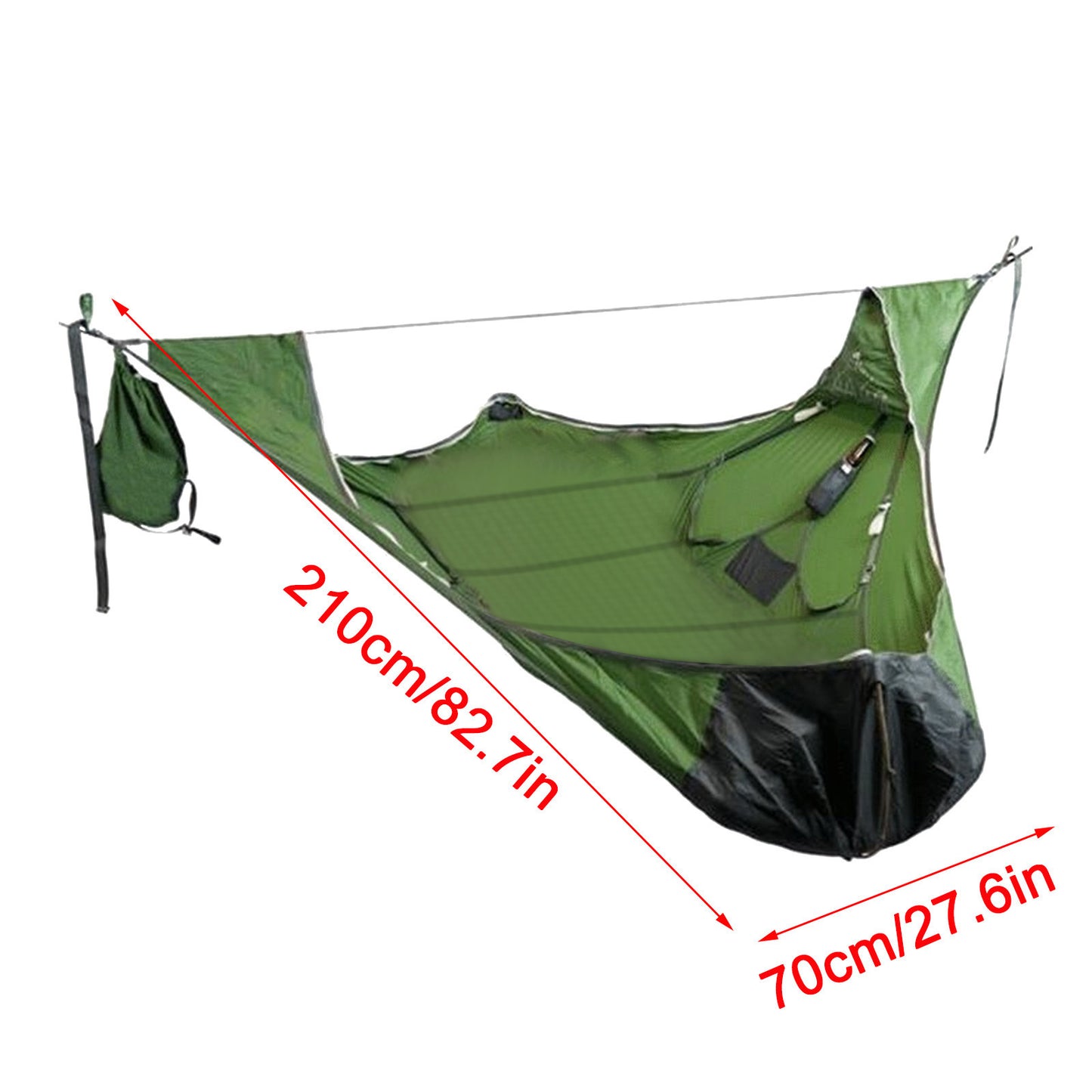 Hamac de couchage plat avec moustiquaire et kit de suspension Hamac portable de camping super long pour camping en plein air