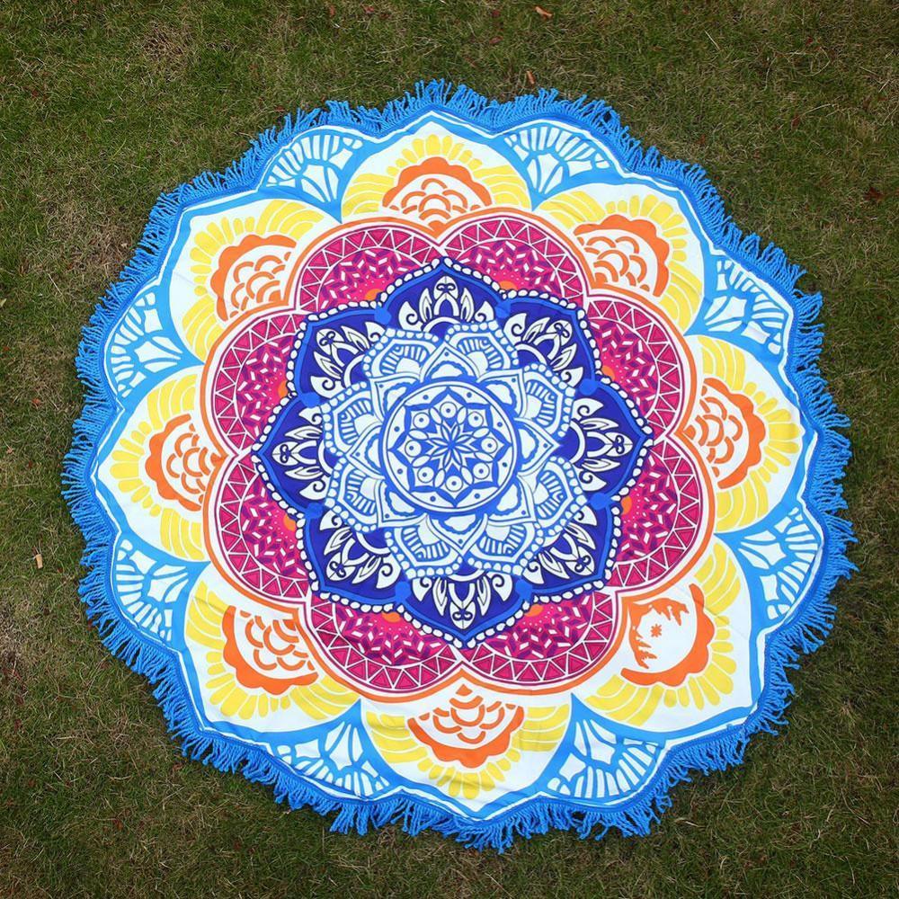 Round Printed Bath Towel Beach Towel Yoga Mat