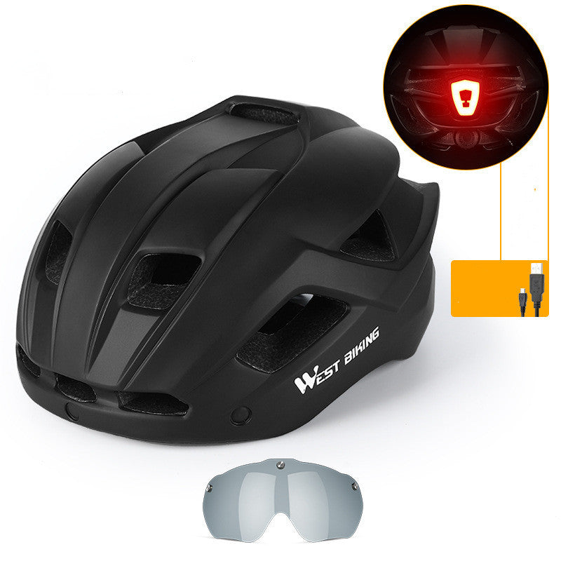 Casque de vélo intégré avec lunettes Casque de vélo de route de montagne Équipement de casque