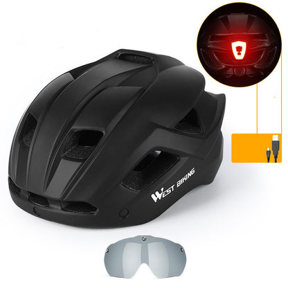 Casque de vélo intégré avec lunettes Casque de vélo de route de montagne Équipement de casque