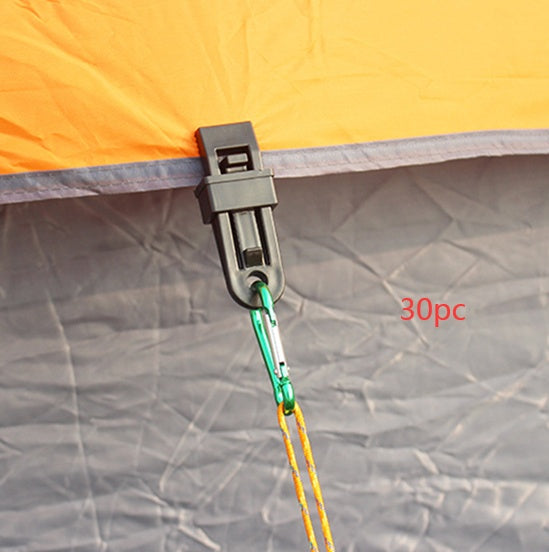 Tente de tente, clip de fixation de corde à vent, clip en plastique de camping en plein air, abri de parasol, accessoires de tente de tente