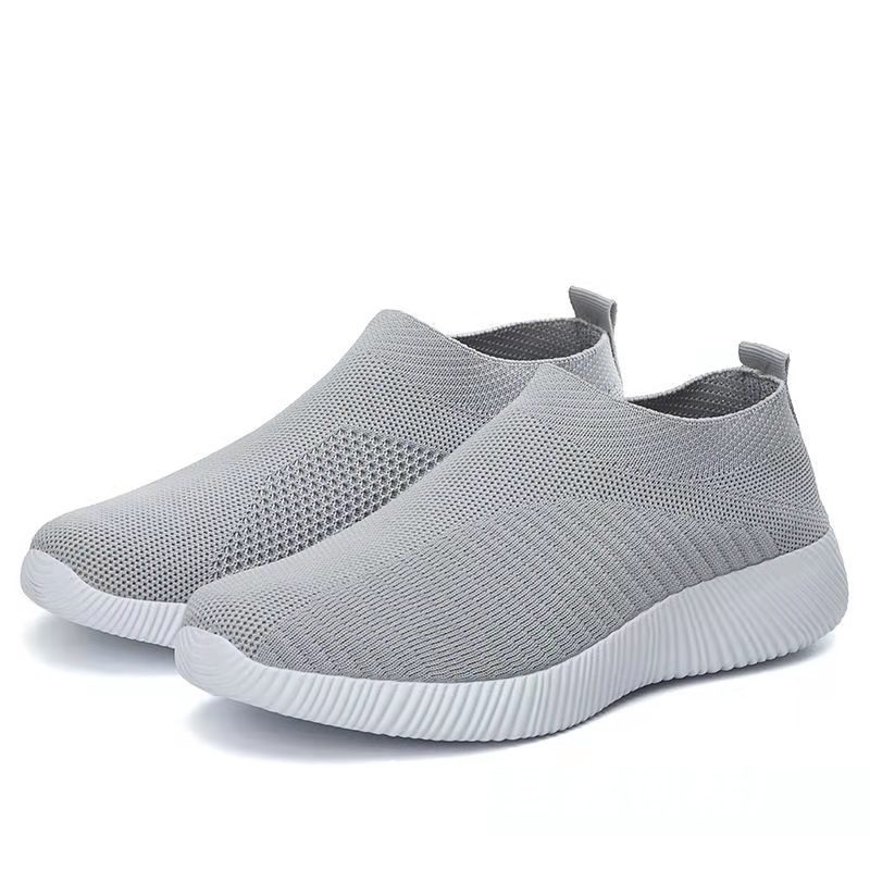 Baskets Flying Knit pour hommes, chaussures blanches en maille, baskets décontractées noires