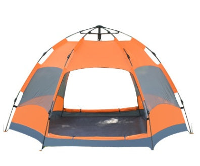 Tente hexagonale automatique pour camping en plein air, tente de pluie à double couche pour plusieurs personnes