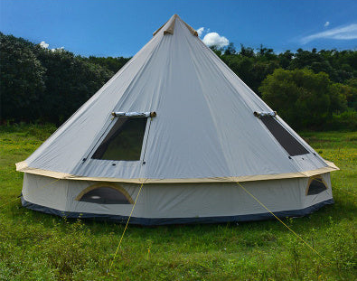 Tente yourte Camping extérieur Pyramide Cheminée Protection solaire