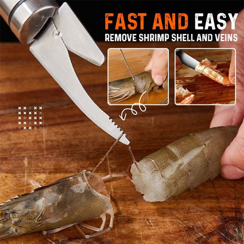 Éliminateur de crevettes multifonctionnel en acier inoxydable, ligne de crevettes, couteau à gueule de poisson, coupe-poisson, ciseaux, écailles de poisson, accessoires de gadgets de cuisine, outils, outils de cuisine créatifs