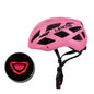 Male and female one-piece bicycle riding helmet with light