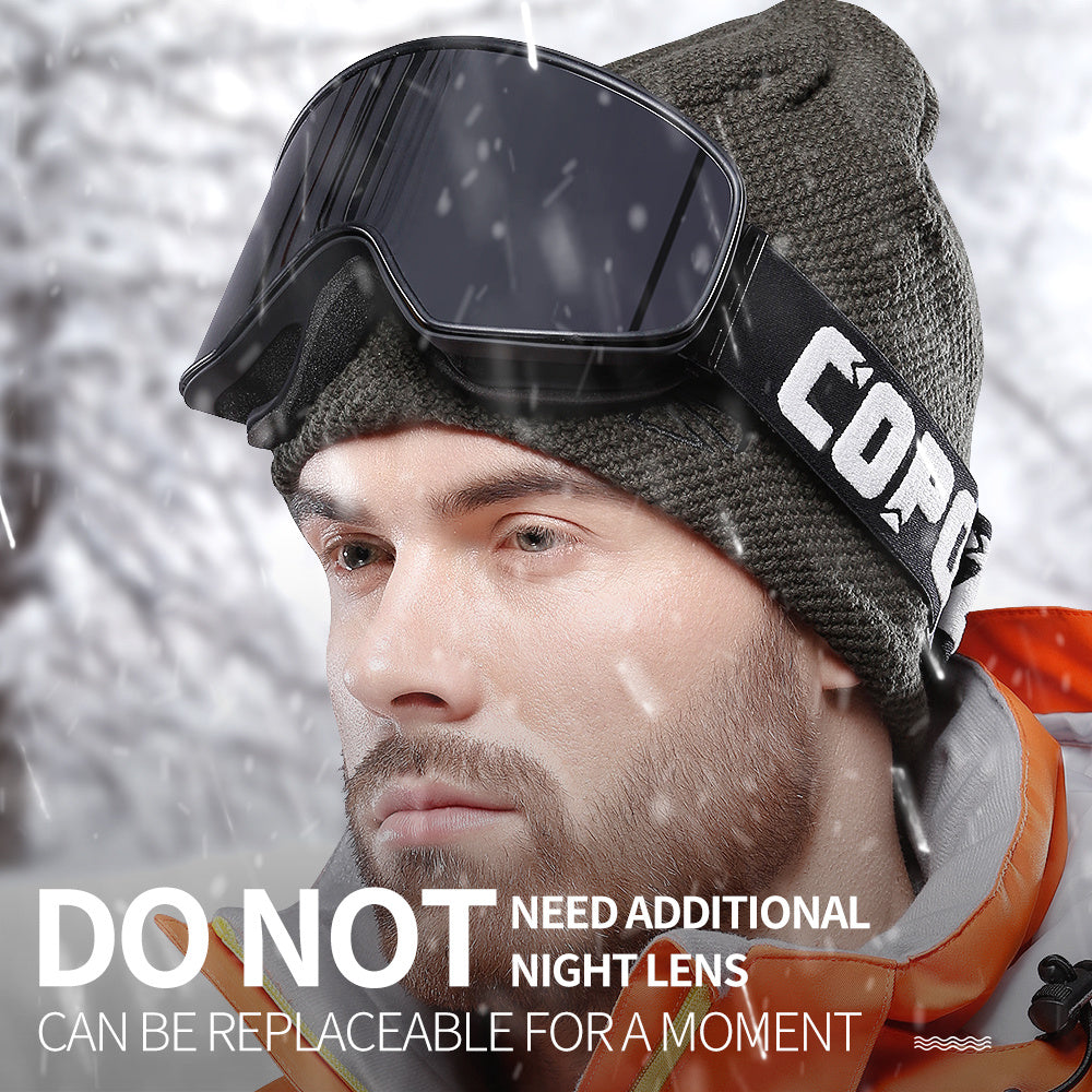 Magnet myopia night vision ski goggles