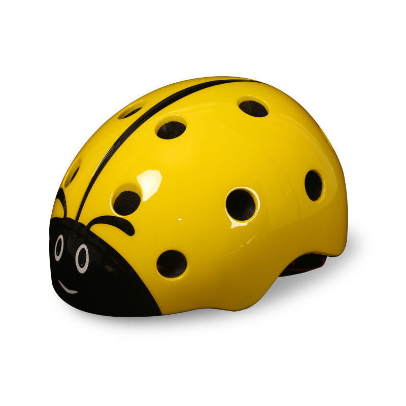 Casque de sécurité de vélo pour enfants, casque d'équitation réglable en forme de coccinelle.